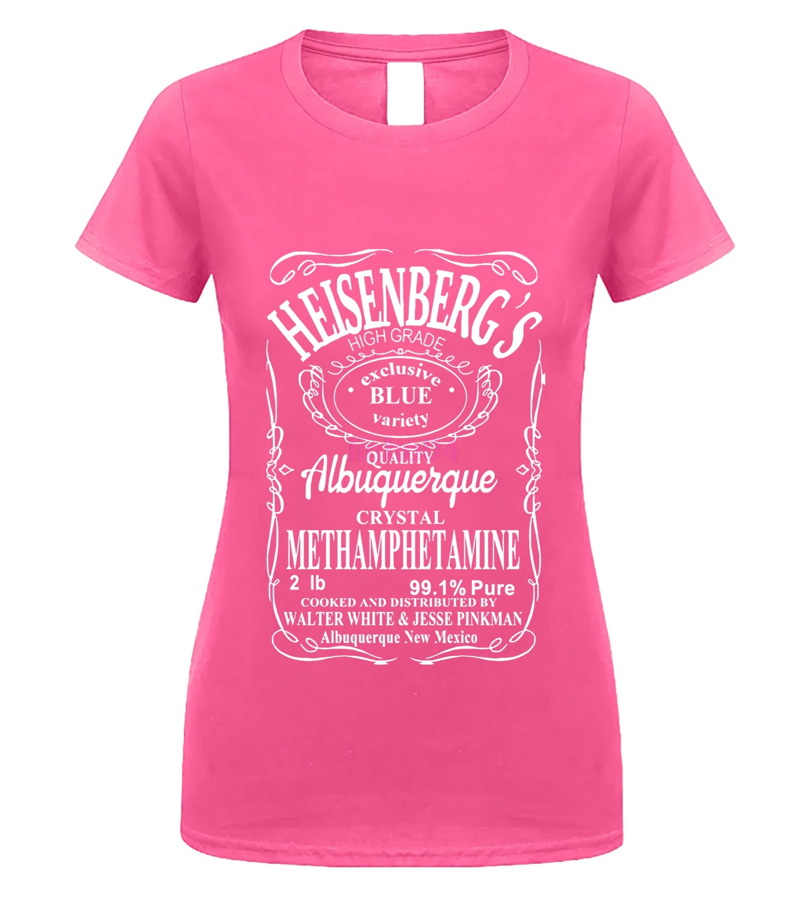 Hermanos T-Shirt Man Breaking Bad T Shirt Men Walter White Cook Tops Heisenberg Men Tops Tees - Color: women pink