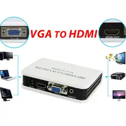 Мини 1080P VGA к HDMI 1080P Full HD HDTV Видео коробка адаптера конвертера для портативных ПК аудио к ПК преобразователь ТВЧ-сигналов