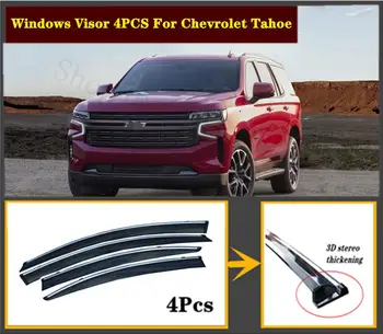 

4pcs Set 2015-2020 OEM For Chevrolet HD Stainless steel window Visor Shade Vent Wind Rain Deflector Guards Cover