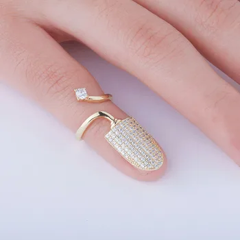 

Zciti Bling Bling Gold / Silver / Rose Gold Nail Ring Hip Hop Fashion Nail Ring Adjustable Nail Ring Jewelry Gift For Women