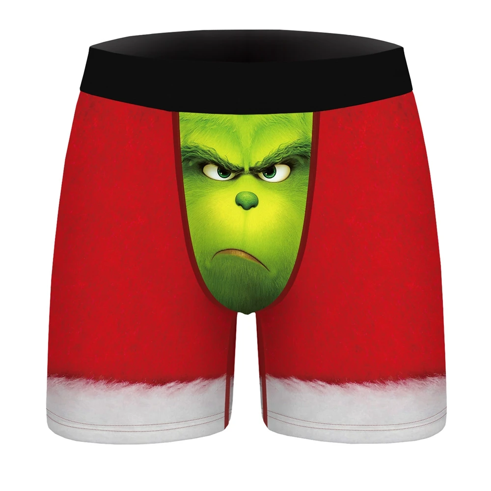 mens designer boxers sale OneLineFox Christmas Mens Underwear Boxer Spandex Homme Print 3D Boxershorts Boxers Panties Male Underpants Plus Size sexy male underwear Boxers