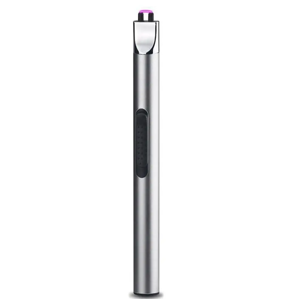 Silver High Quality USB ARC Pulse Igniter Charging Cigarette Lighter Kitchen Outdoor Barbecue Baking Tool Electric Arc Lighter - Цвет: Silver