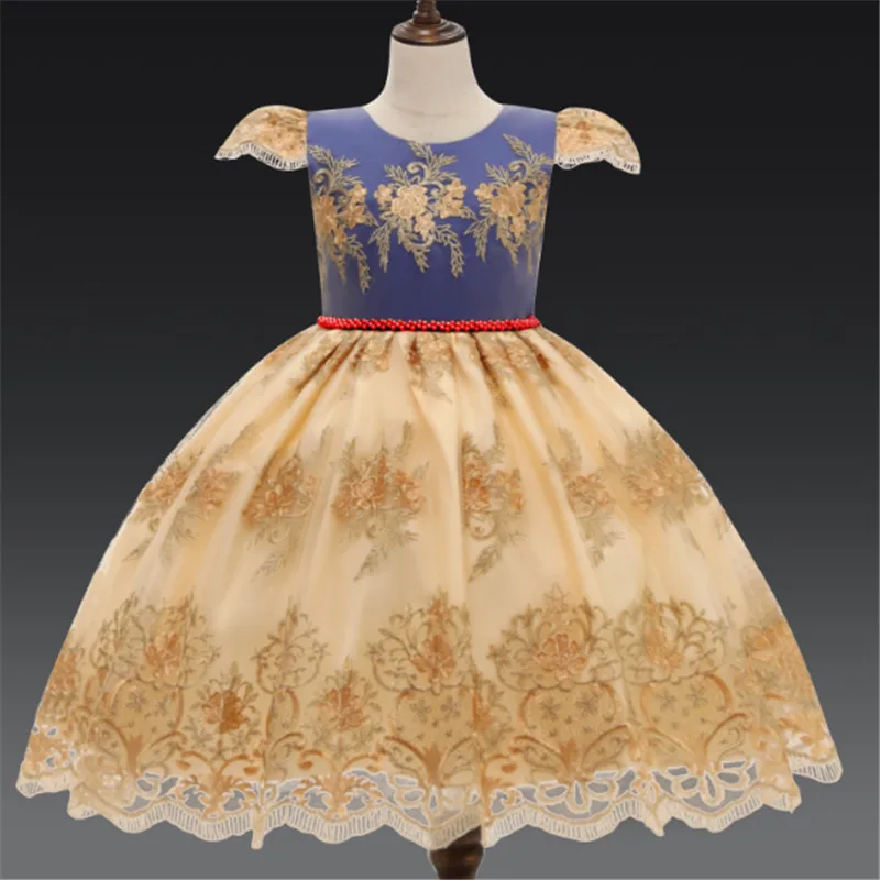 Summer Princess Flower Kids Baby Dress Ruffles Sleeve Tutu Lace Dresses Party Birthday Gown Bow 3-8Y | Детская одежда и обувь