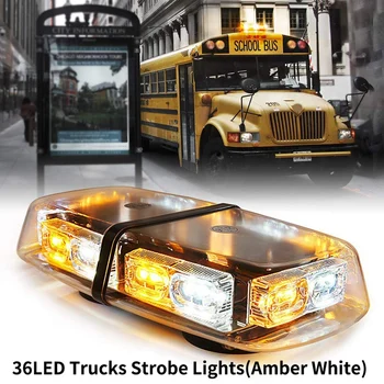 

36 LED 16 Flashing Mode Strobe Lights Waterproof Law Enforcement Emergency Hazard Warning Light with Magnetic Base Roof Top Stro