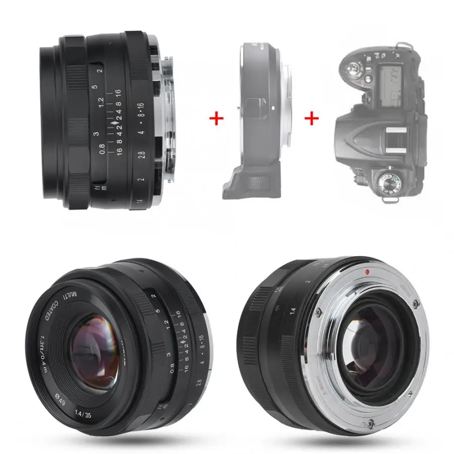 Meike 35 мм f1.4 объектив с большой апертурой ручной фокусировки для Fujifilm FX Крепление камеры для sony E NEX3/A5000/A5100/A6000/A6100/A6300