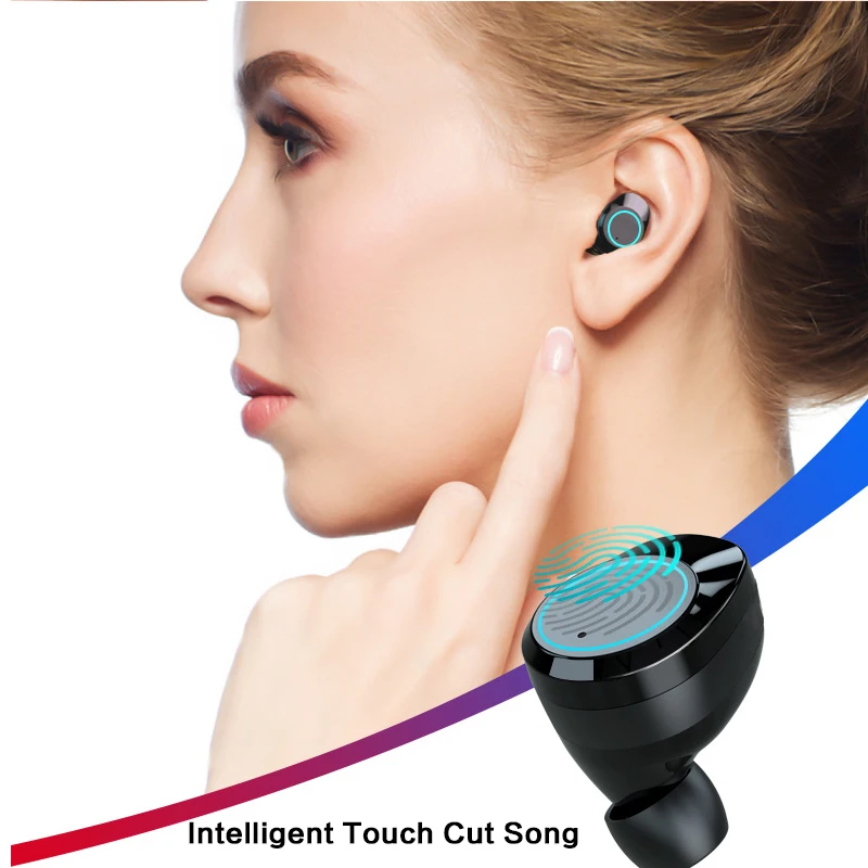 Bluetooth 5,0 наушники TWS True Беспроводные наушники спортивные наушники Hifi Bass 9D стерео гарнитуры с зарядным устройством