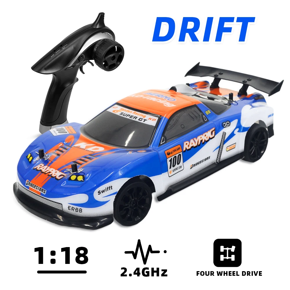 

2.4G 4WD RC Drift Car Remote Control For GTR Car High Speed 1:18 RC Electronic Car with Light RC Toys For Kids
