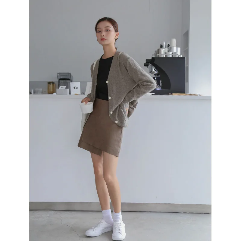 

Mulan New Style Women's Pu Small Leather Skirt 2019 Korean-style High-waisted Versatile Skirt A- Line Skirt Women's Clothing 678