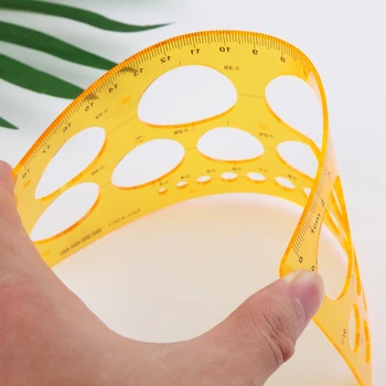 

K Resin Circles Geometric Template Ruler Stencil Drawing Measuring Tool Students