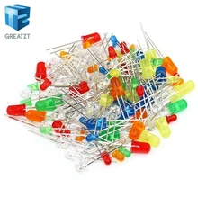 GREATZT 5 цветов X20 шт = 100 шт F5 5 мм круглый желтый белый красный зеленый синий рассеянный круглый диодный светодиодный светильник