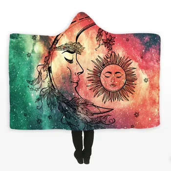 

Explosive Hooded Blanket Cloak Ethnic Pattern Thick Double Layer Plush Digital Printing with Hood