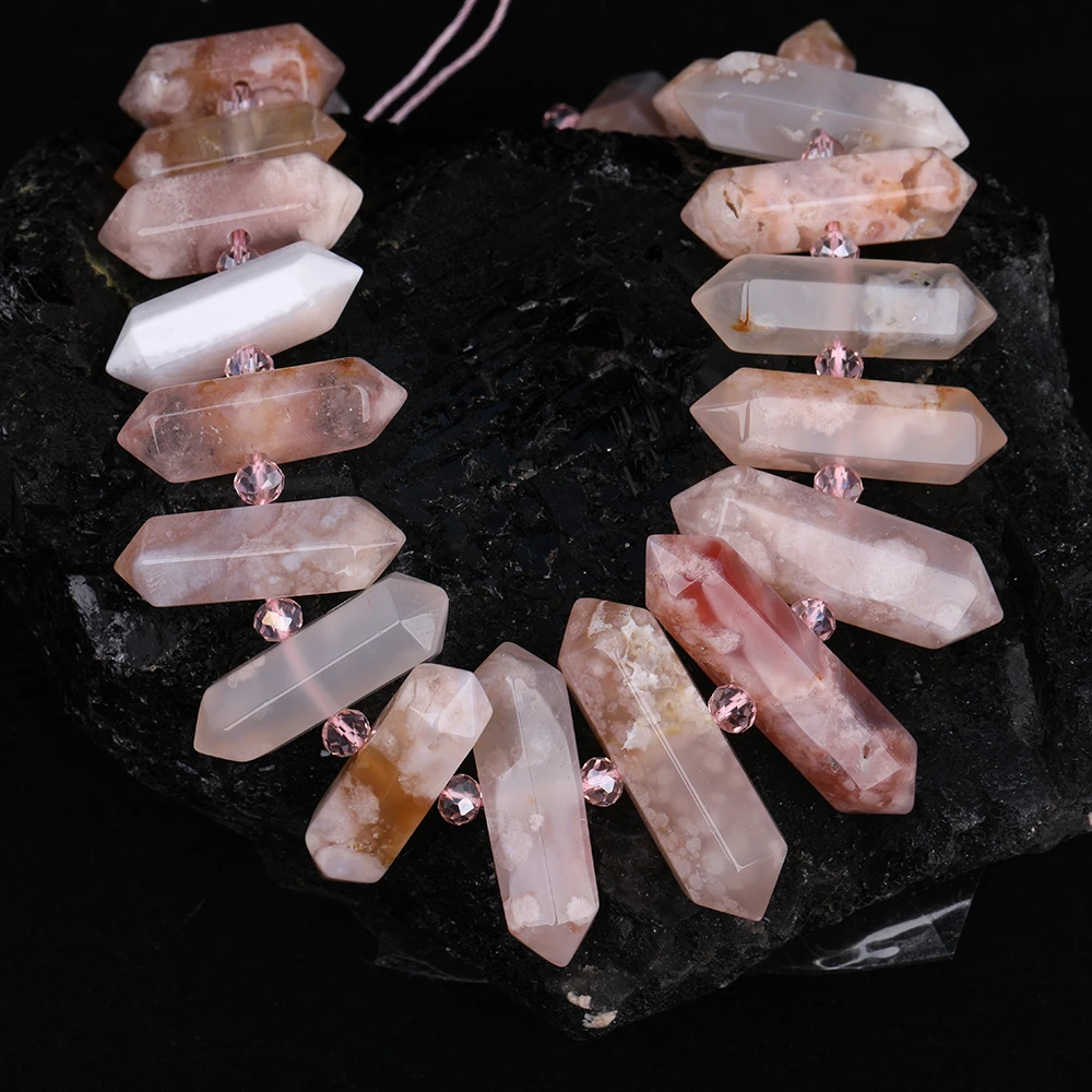 Beautiful Women Natural Cherry Agates Double Point Stick Beads Pendant Gift,Facted Agates Briolettes Beads Jewelry DIY DG-36JBGJ
