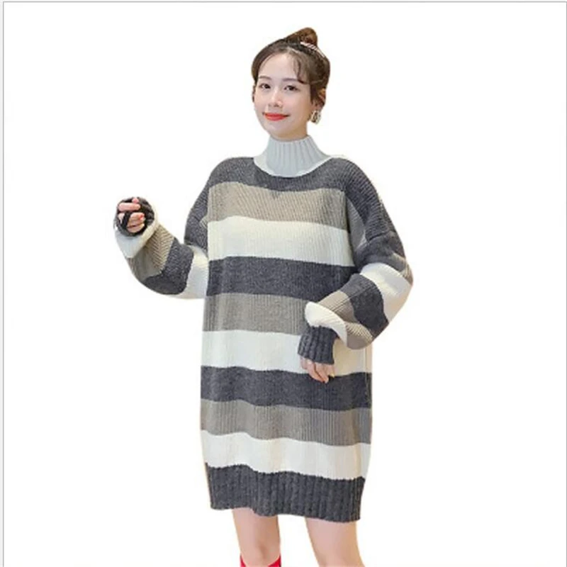 Women Sweater Dress Korean Woman Sweaters Dresses Autumn Winter Women Knitted thick Sweater Dress Lady vestidos  Z337
