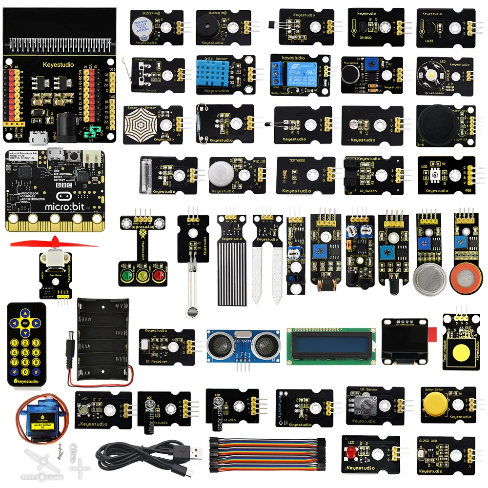 

Keyestudio 45 in 1 Sensor Starter Kit Electronic Diy Kit For BBC Micro:bit+45 Projects W/Gift Box