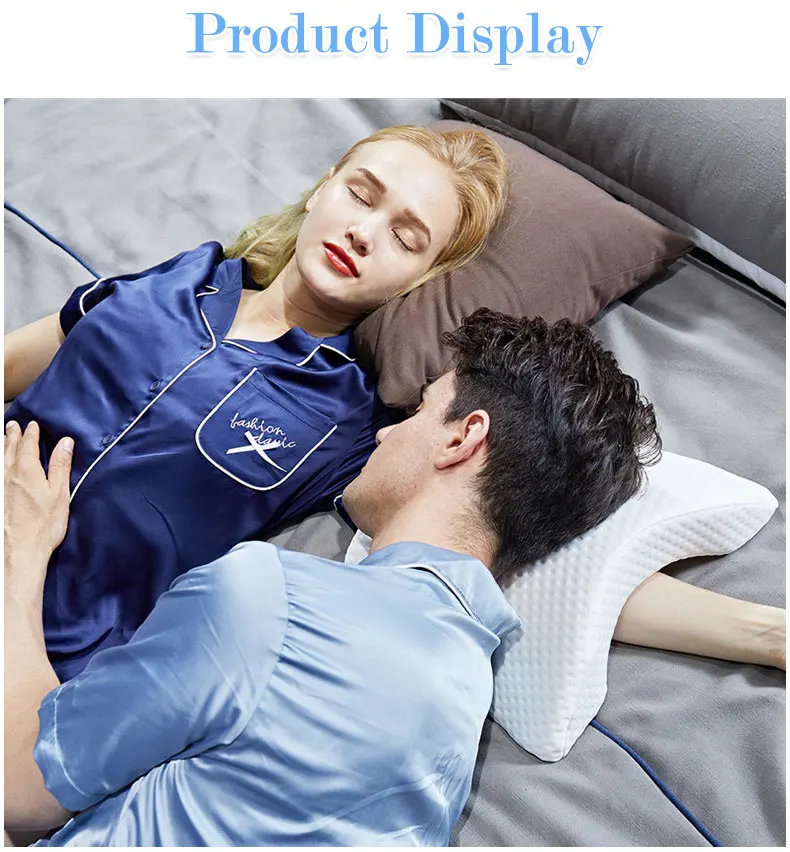 New Memory Foam Bedding Pillow Curved Slow Rebound Anti Pressure Hand Numb Multifunction Home Ice Silk Couple Napping Pillow