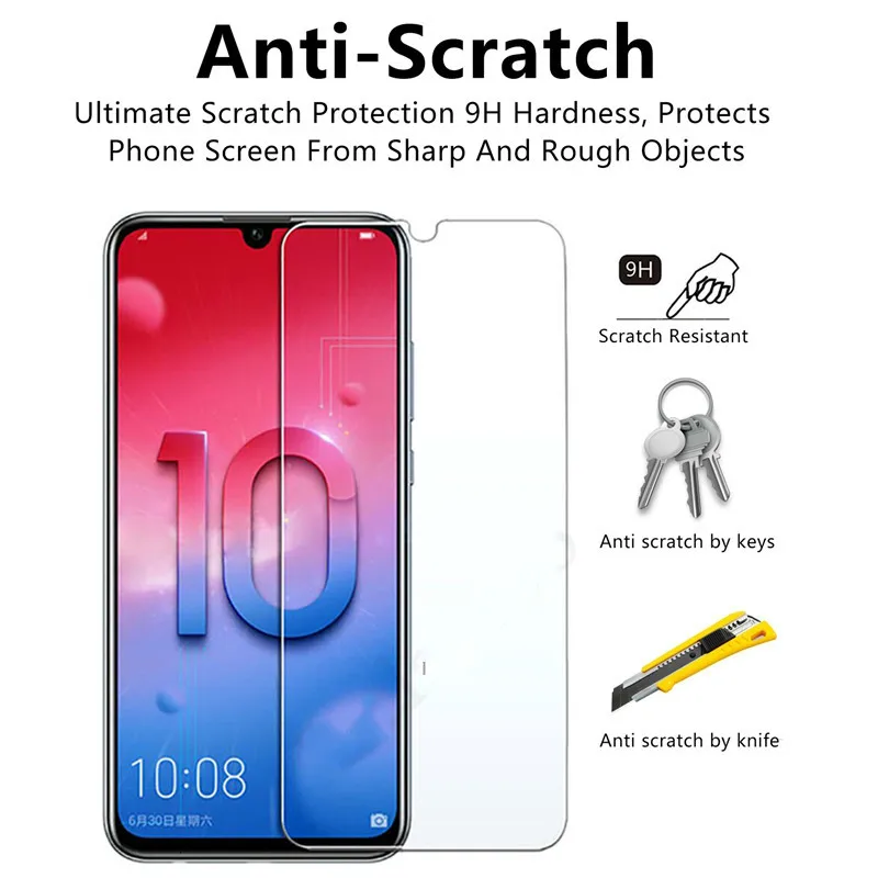 Закаленное стекло на honor 10 Lite светильник Защитное стекло для экрана протектор для huawei honor 9 8 lite honer 7 lite Защитная пленка для телефона