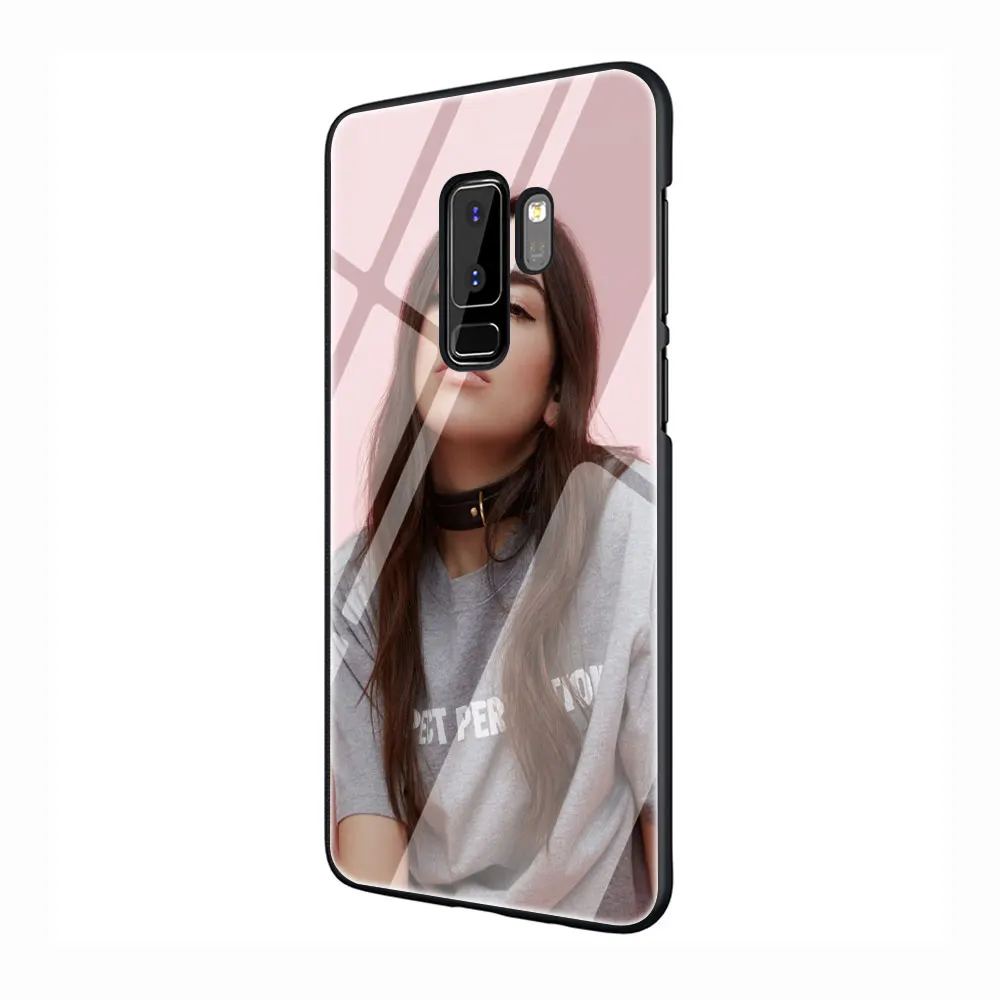 G1 Дуа липа DuaLipa закаленное Стекло TPU черный чехол для Galaxy S7 Edge S8 S9 S10 Plus, Note 8, 9, 10, A10 20 30 40 50 60 70 - Цвет: G1