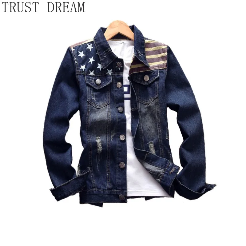 

2019 New Man Daily Denim Jackets Men Patchwork Coat Male Punk Style Quality Chaqueta Hombre