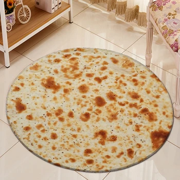 

1pc Creative Food Meat Slices Printed Round Mats Non-slip Mats Home Living Room Bathroom Mats Home Supplies