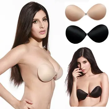

2020 Hot Women's Silicone Strapless Backless Push-Up Self-Adhesive Gel Magic Stick Invisible Bra Wings Sticky Bras