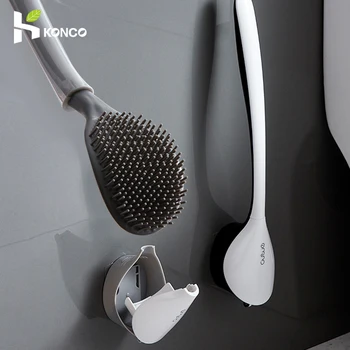 

Silicone Toilet Brush Household Punch-free Cleaning Tool TPR Flat Toilet Brush Bathroom Wall-mounted Bathroom Accessories