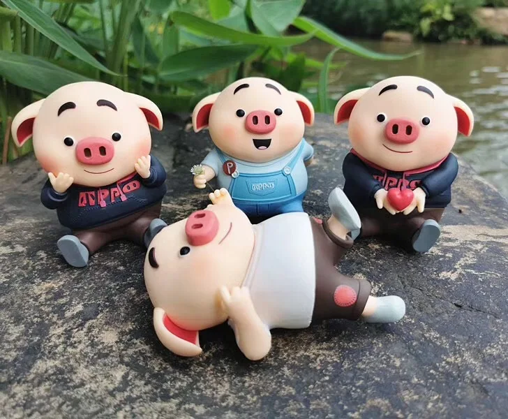 

Yaya Anime Online Celebrity Douyin Celebrity Style Pigskin Small Pipi 4-Cute Pigskin Small Fart Garage Kit Model Car Mounted Dec