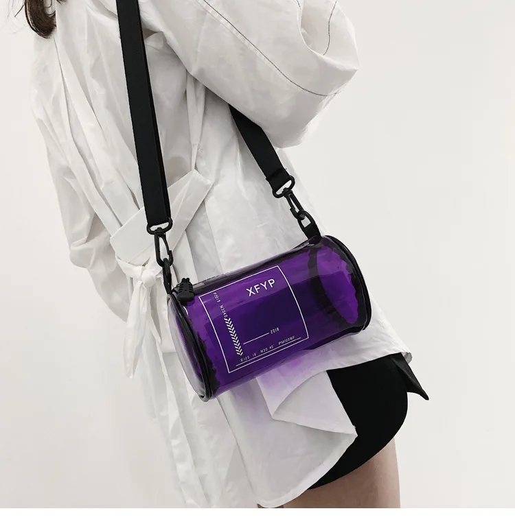 

2019 Spring And Summer New Style WOMEN'S Bag Korean-style Style Pillow Bag Fashion Transparent Fashion Bags Wide Strap Shoulder