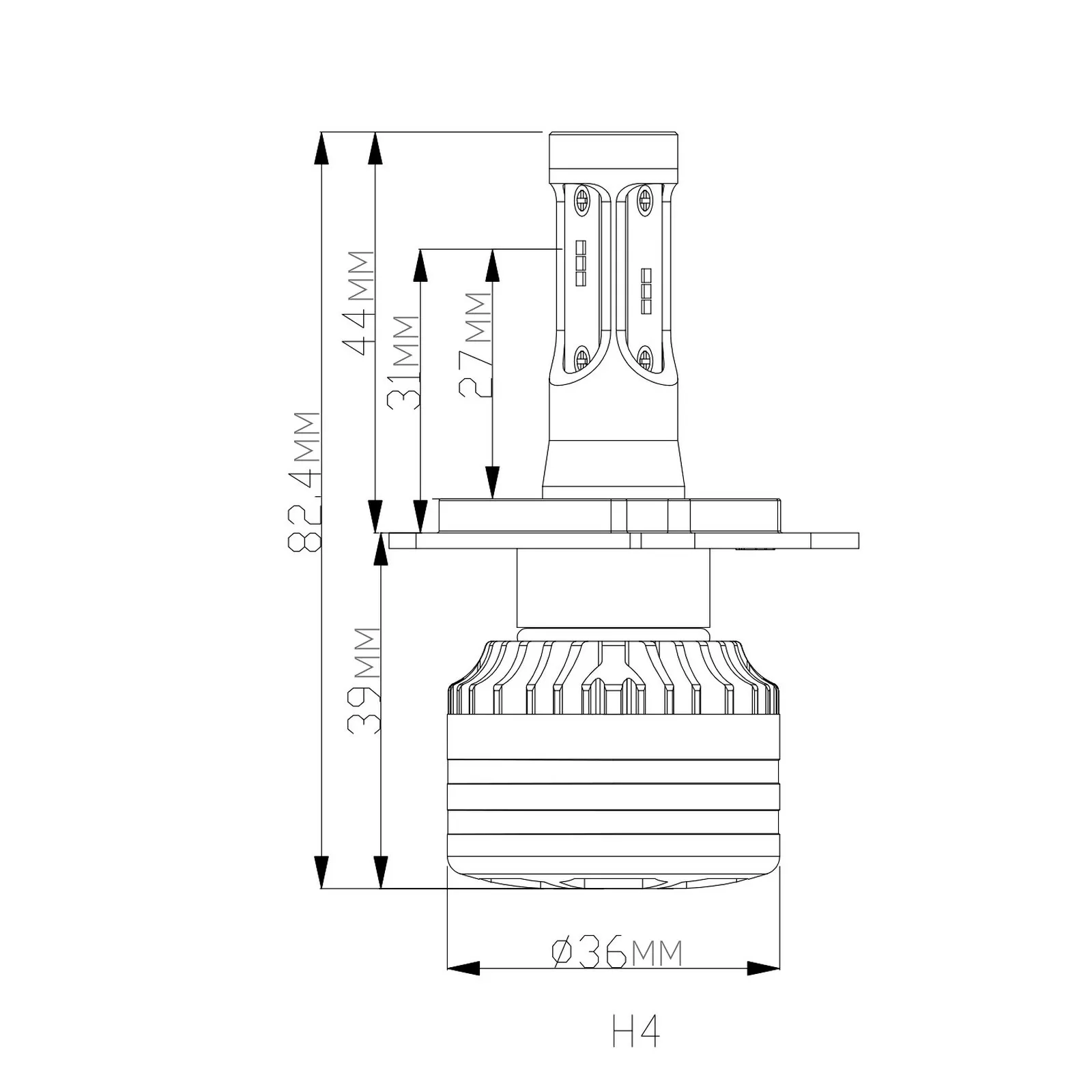 2x H4 HB2 светодиодный Противотуманные фары лампы дневного света DRL лампы 36 Вт 4500LM 6500 к ксенон белый