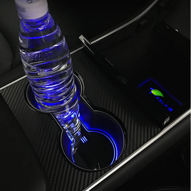 Немного Изменить воду подстаканник атмосфера светильник Индукционная лампа Интерьер Для Tesla модель 3 автомобильные аксессуары
