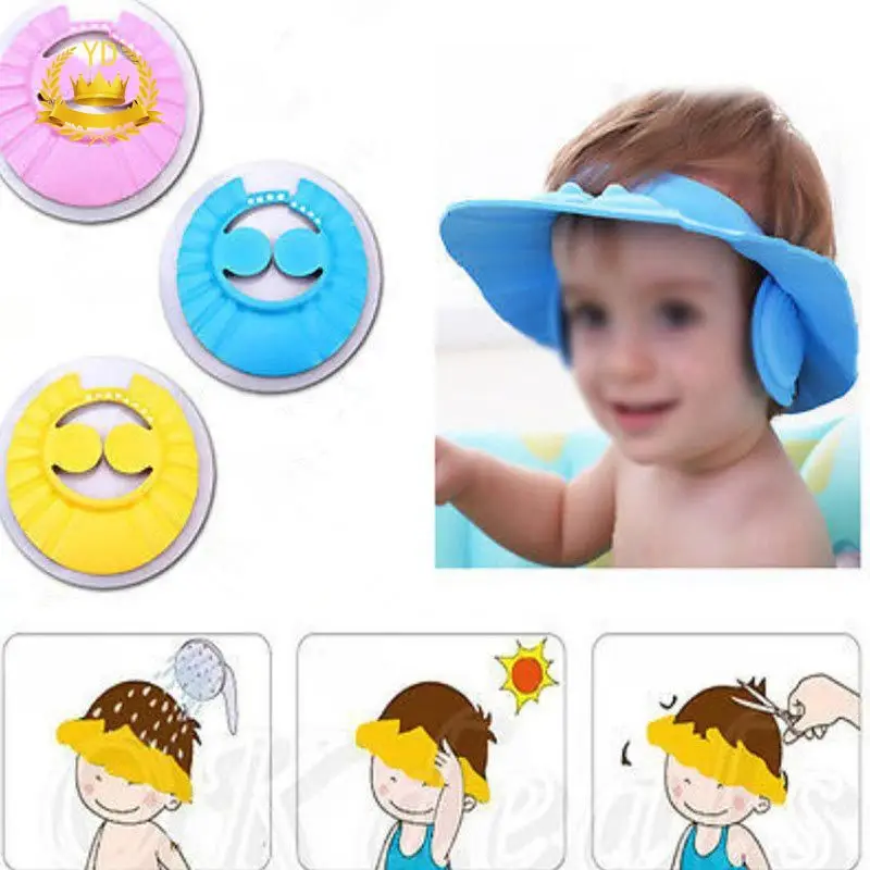 

Baby Shower Caps Shampoo Cap Waterproof Eye Ear Protection Bath Visor Hat