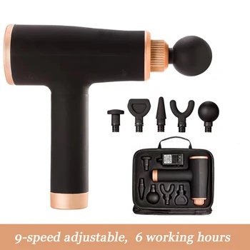 

Muscle Massage Gun 9 Speeds Percussive Vibration Therapy Deep Tissue Fascia Massager Relax Muscle Tension Relief Pain 5 Heads
