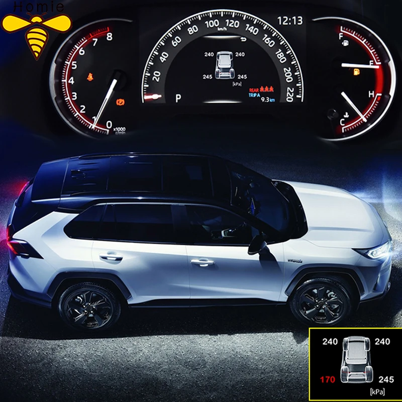 Smart Car TPMS Tyre Pressure Monitoring System Digital LCD Dash Board  Display Auto Security Alarm for Toyota Rav4 2019 2020 Xa50|Tire Pressure  Alarm| - AliExpress