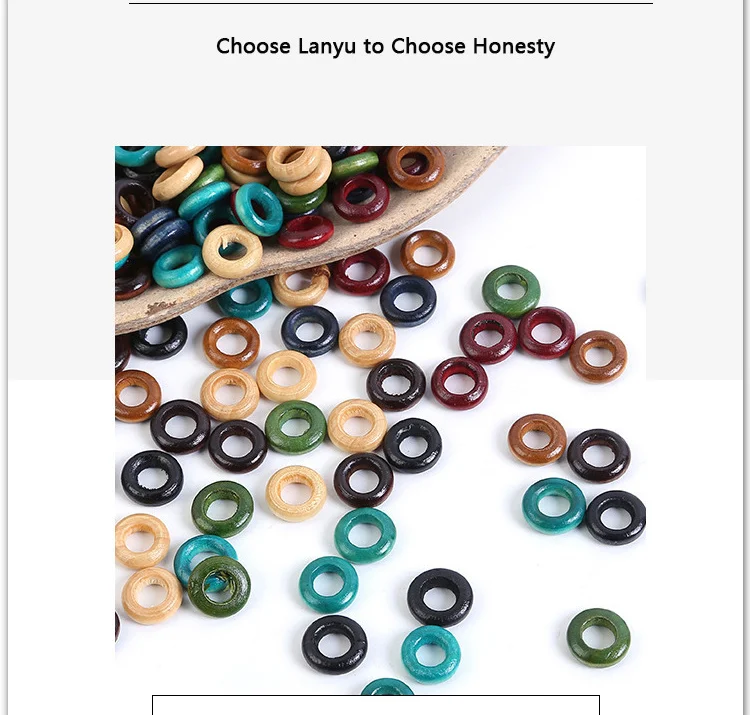 love beads 98pcs Large Hole Wooden Beads for Jewelry Making DIY Accessories Dreadlocks Decoration Bead of Loose Spacer Wood Bead Wholesale smiley face beads