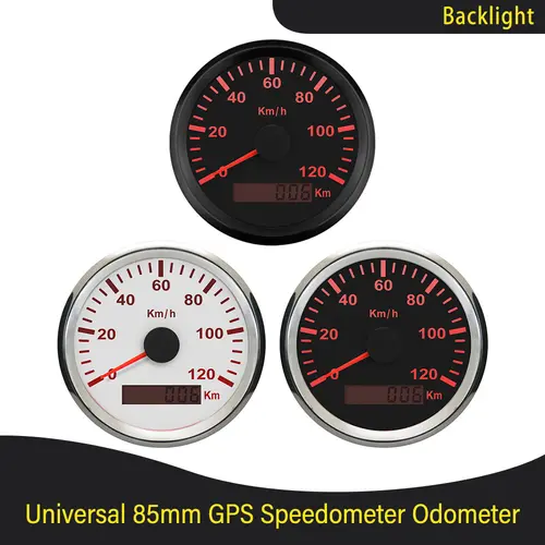 ELING New 85mm GPS Speedometer 120km/h 200km/h Speed Gauge Odometer UTV Motorcycle Marine Boat Buggy 12V/24V With Red Backlit - Image 5