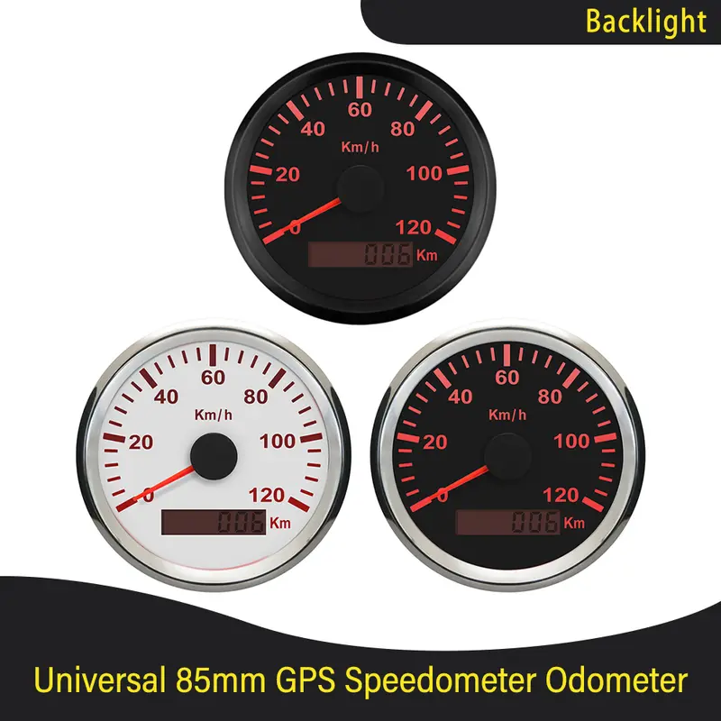 ELING New 85mm GPS Speedometer 120km/h 200km/h Speed Gauge Odometer UTV Motorcycle Marine Boat Buggy 12V/24V With Red Backlit - Image 5