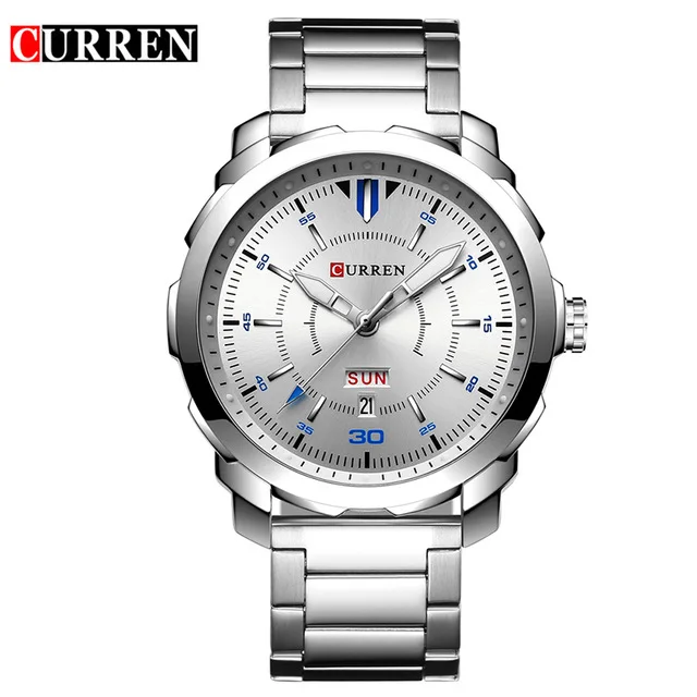 white white Relogio Masculino мужские модные повседневные кварцевые часы для мужчин Curren лучший бренд класса люкс спортивные мужские часы наручные часы прямые поставки 8266 - Цвет: white white
