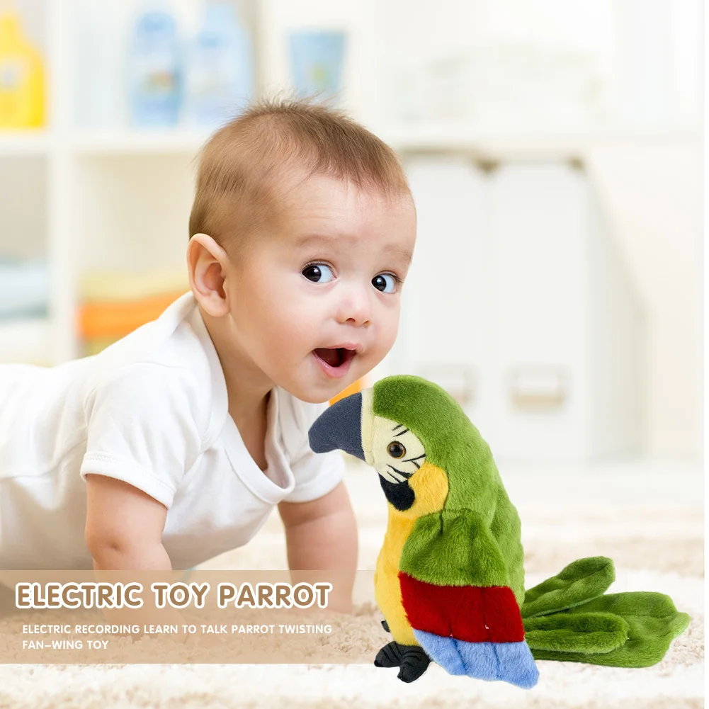 Cute Talking Parrot Toy Electric Talking Parrot Stuffed Plush Toy Bird Repeat What You Say Children Kids Baby Birthday Gifts