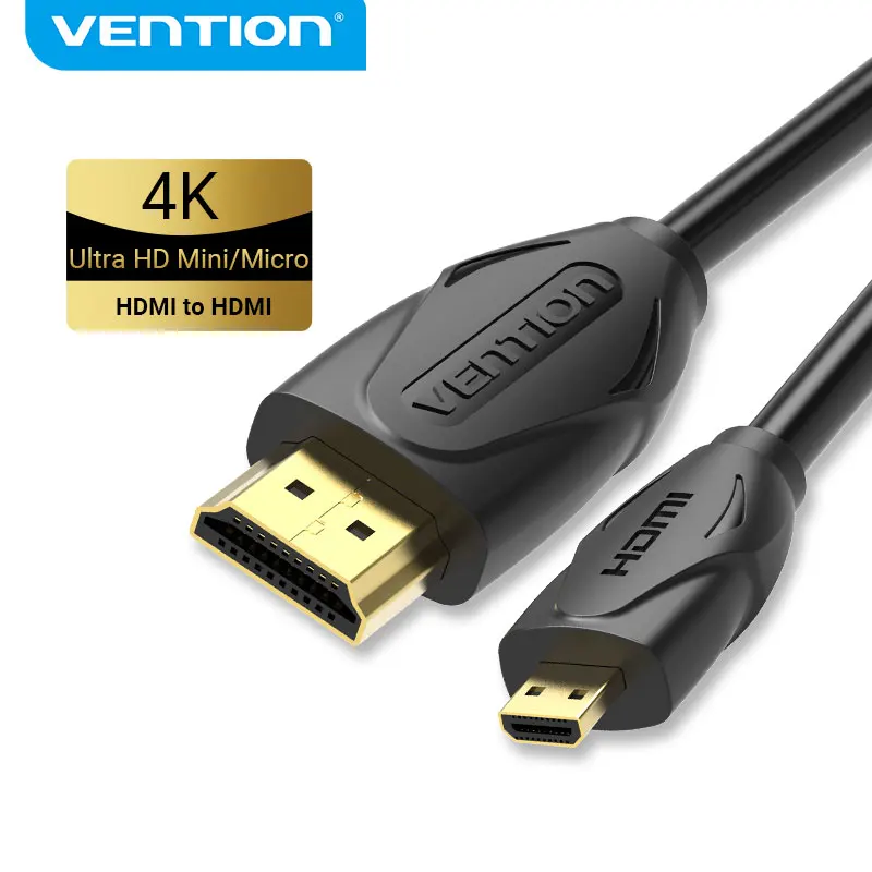 Naturaleza Quejar Adelantar Vention Cable Micro HDMI a HDMI 4K, Cable Mini HDMI macho a macho para  GoPro, Sony, cámara, teléfono, tableta, proyector, HDTV Mini HDMI|Cables  HDMI| - AliExpress