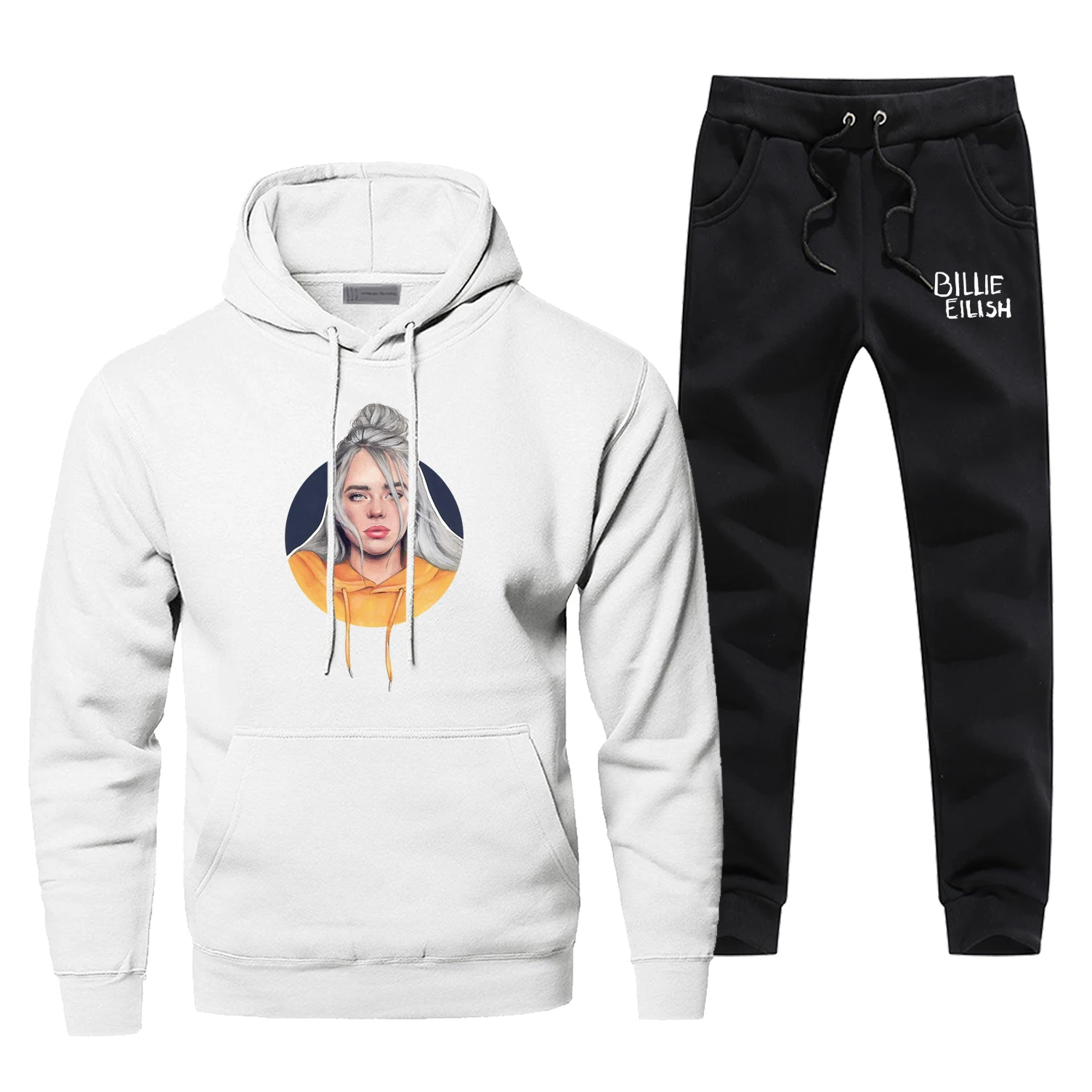 Billie Eilish Singer Брюки Толстовка с капюшоном модные Raper Bad Guy спортивные штаны модные повседневные мужские спортивные костюмы