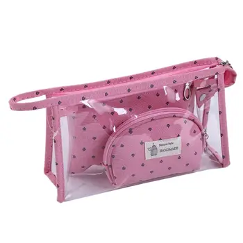 

Hot 3 Pcs/set Fashion Simple Make-up Bag Transparent Jewelry Cosmetic Storage Bags
