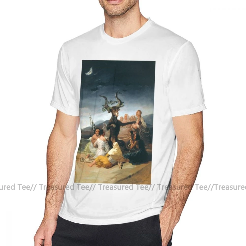 Футболка Goya, футболка Coven-Goya, 4xl, летняя футболка с принтом, 100 хлопок, забавная Мужская футболка с коротким рукавом - Цвет: White