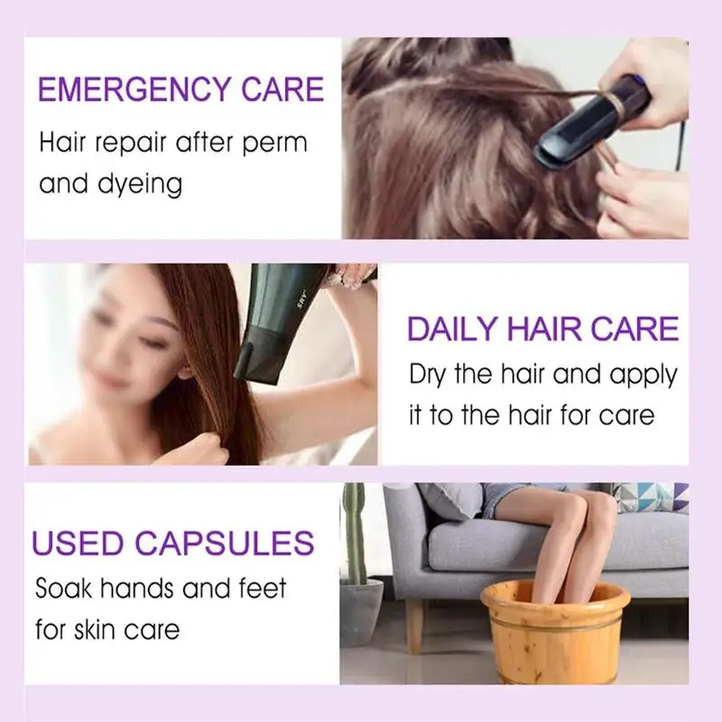 Smooth Silky Hair Vitamin Capsule Keratin Complex Oil Repair Care Serum Anti Hair Hair Hair Oil Damaged Loss Moroccan T4B6