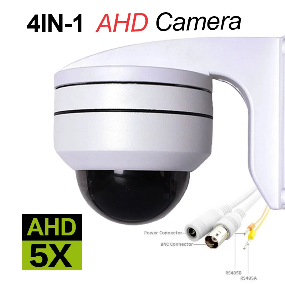 

Камера видеонаблюдения AHD 5 Мп купольная PTZ, 5-кратный зум, объектив 2,7-13,5 мм, автофокус, ИК 30 м, AHD TVI CVI HD камера s