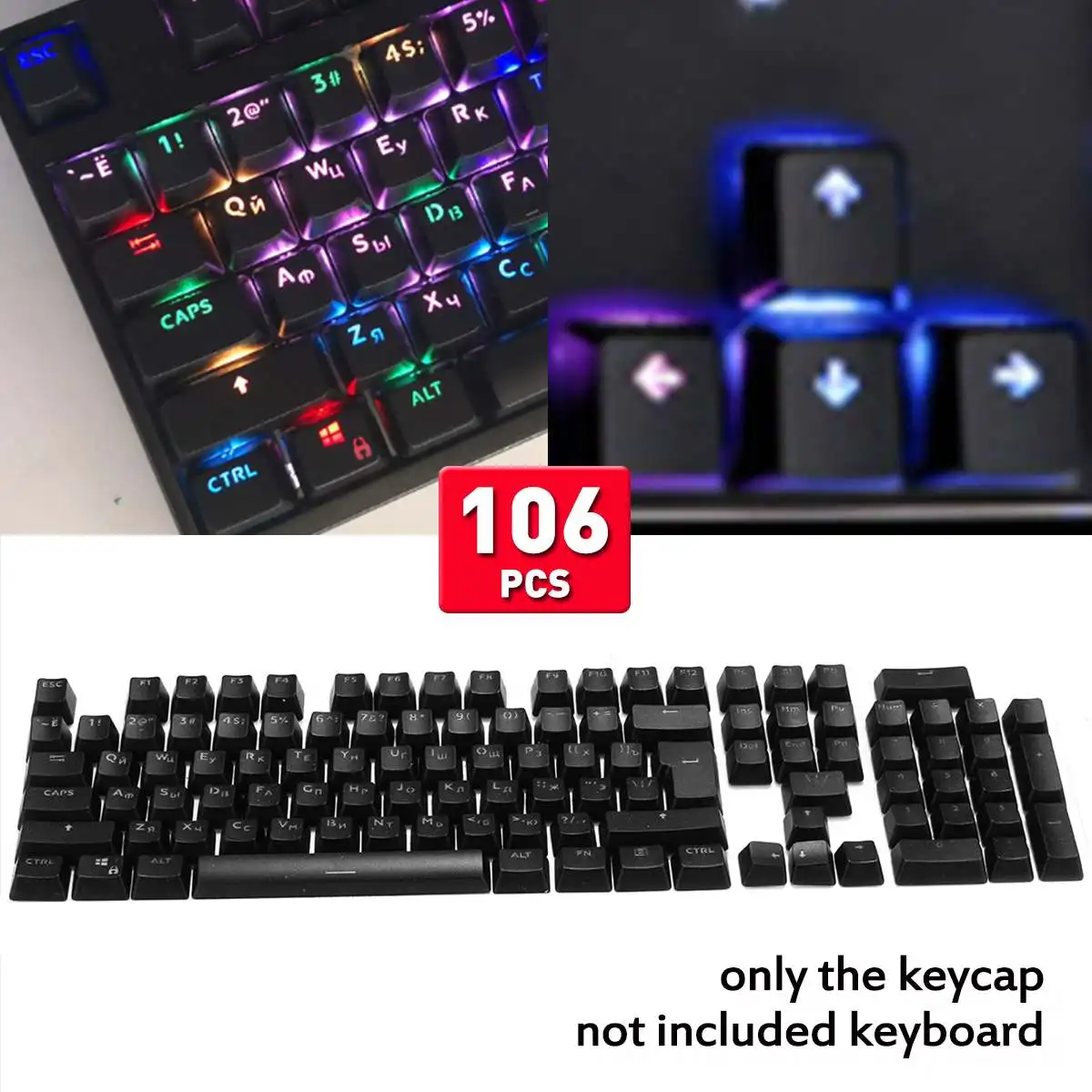 

Universal Keycaps For Mechanical Keyboard 106 French Backlight Thermal Sublimation For Cherry MX Mechanical Keyboard