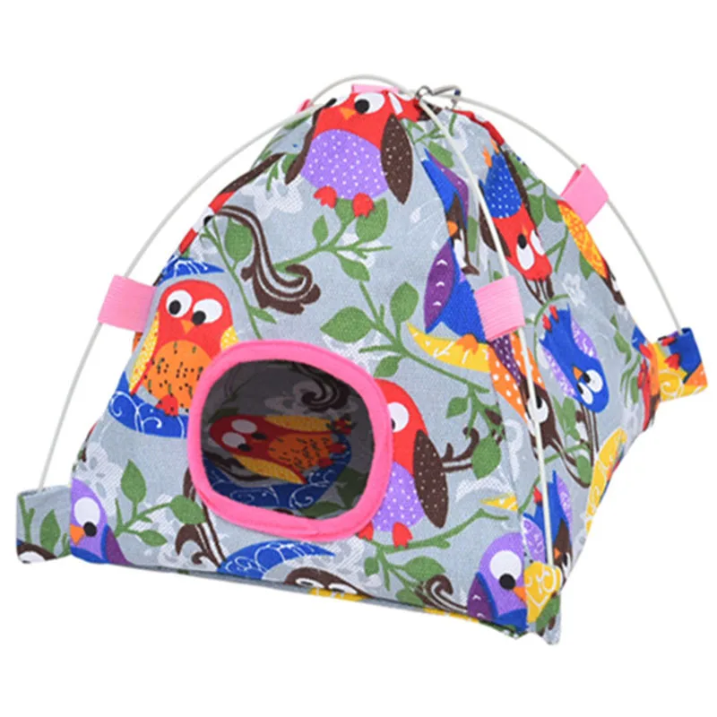 Bird Hamster Hanging Hammock Canvas Bird Ladder Swing Toy Small Pet Tent Bed Cave Bridge Hut House Pet Parrot Toy