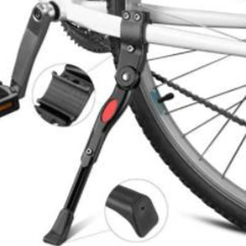 Cycling Bicycle Kickstands Single-Side Bike Stand Aluminum Alloy Bicycle Parts for 22-27'' Sports Road Bike Mountain Bike