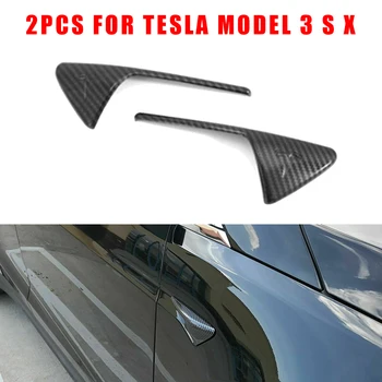 

2pcs Carbon Fiber Side Fender Camera Vent Cover Trim For Tesla Model 3 S X 17+ ,Made Of High Quality Material