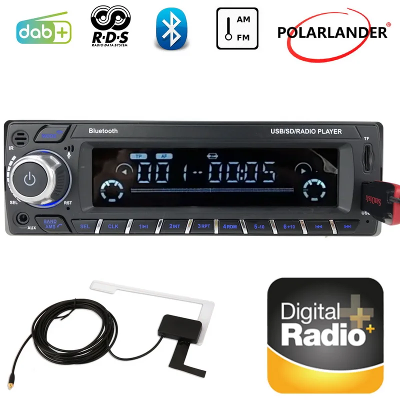Цифровое аудио-вещание MP3/WMA FM USB SD DAB + машина для автомобильных Bluetooth карт 1 Din