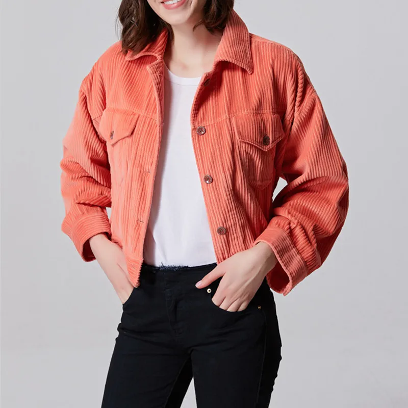 Women Casual Corduroy Jacket 2021 