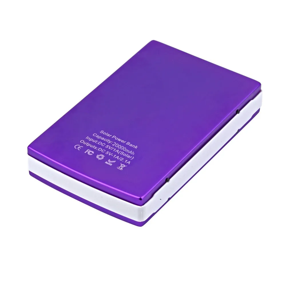 Универсальный внешний аккумулятор 20000 мА/ч, портативная солнечная панель, разъем питания, внешняя батарея, солнечный внешний аккумулятор, аккумуляторы для samsung S8 Plus